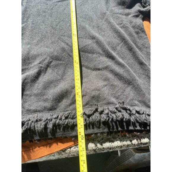 Vineyard Vines‎ Sweater Womens XL Black  Merino Wool Cashmere Minimalist Fringe - Picture 12 of 12